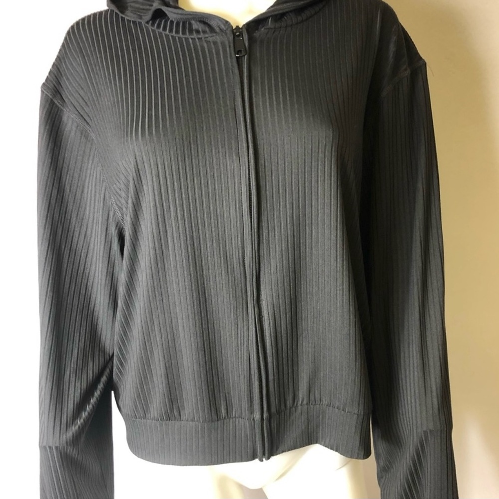 Secret Treasures Ribbed Zip-Up Sweatshirt With Hood - Picture 3 of 8